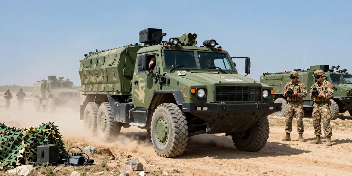 88M Motor Transport Operator in action driving tactical vehicle during military training exercise