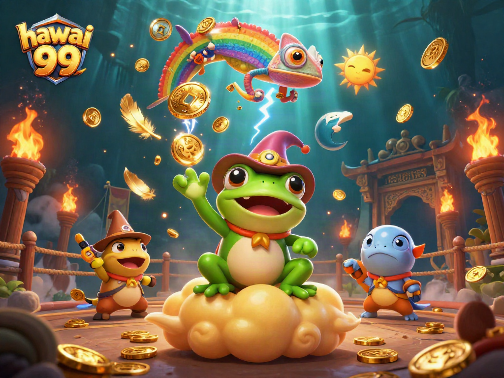 Experience thrilling action in hawai 99 with a wizard frog and dazzling casino elements.