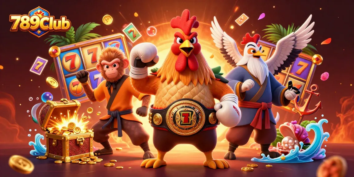 Experience the thrill of 789Club with vibrant slot elements and dynamic characters in a rich casino scene.