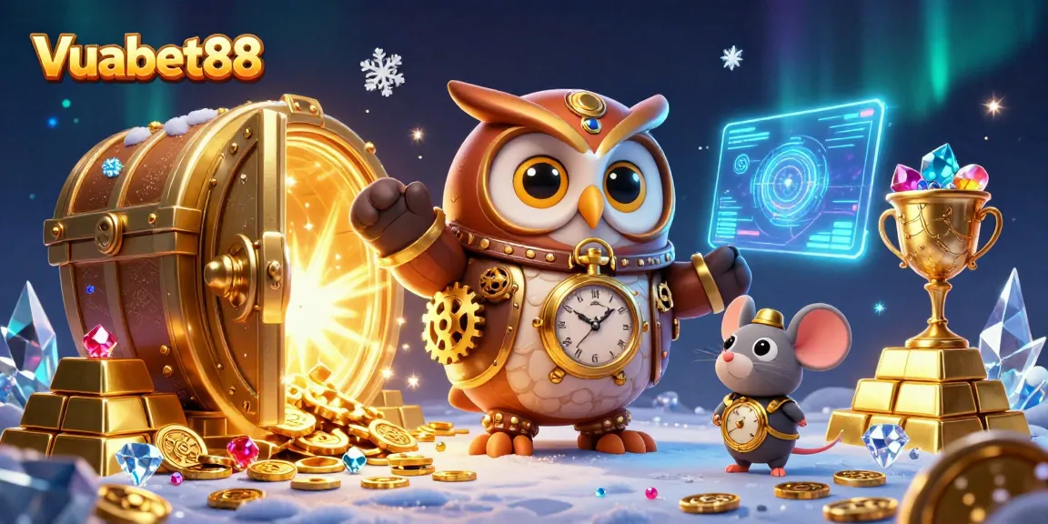 Win big at Vuabet88 with a dazzling 3D casino world featuring an owl and mouse!