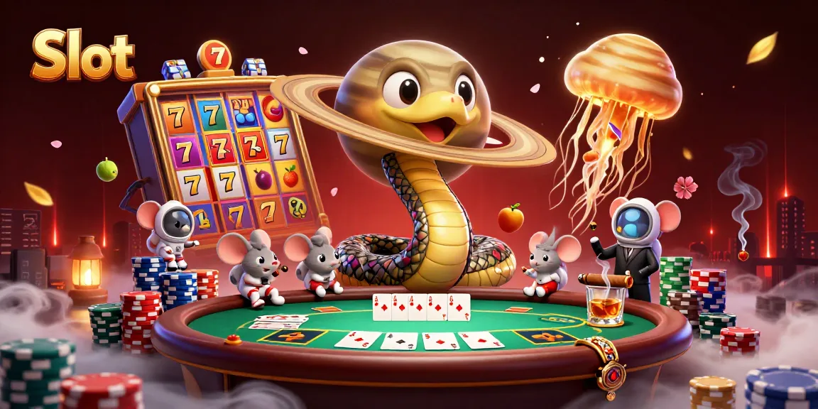 Spin the Slot reels and experience excitement in this vibrant cosmic gambling scene.