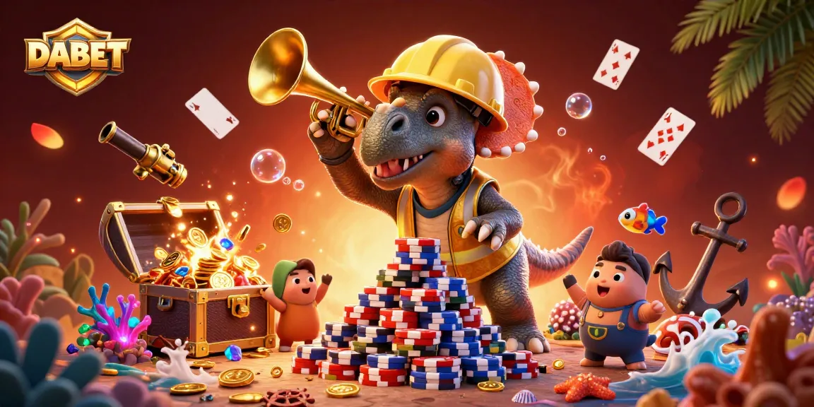 DABET welcomes players to a dynamic casino adventure with winning chips and lively characters.