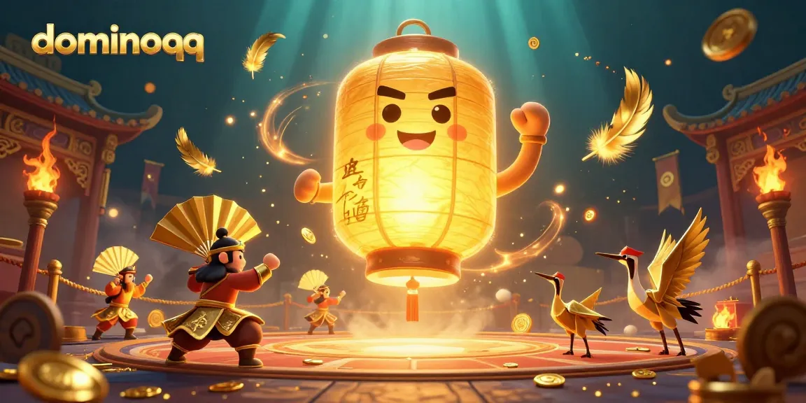 Engage with the thrilling world of dominoqq featuring a vibrant casino scene full of lucky symbols.