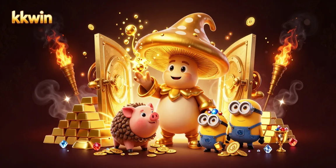 kkwin's whimsical wizard and minions uncover treasures in a magical casino adventure.