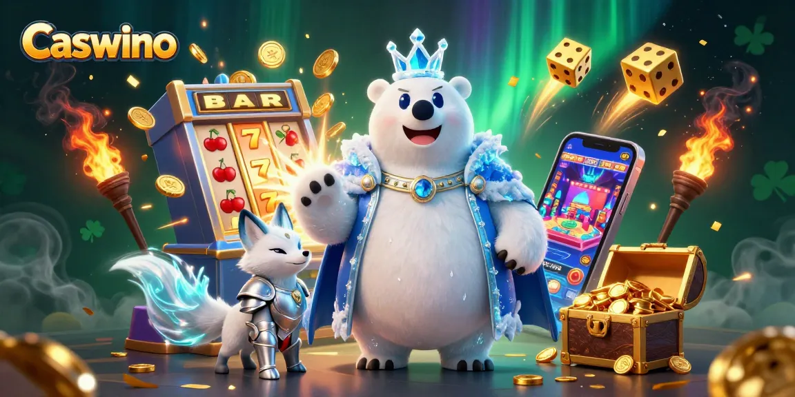 Spin to win at Caswino with the ice king, snow fox, and exciting jackpot action!