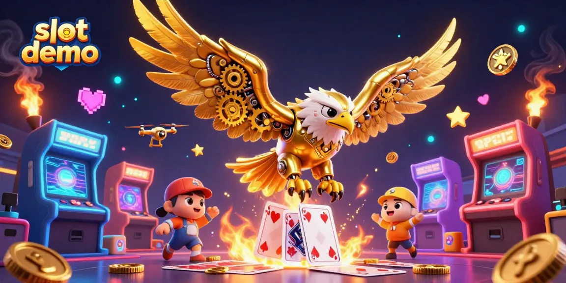 Slot demo menghadirkan pengalaman bermain dengan karakter garuda cybernetic dalam suasana kasino yang dinamis.