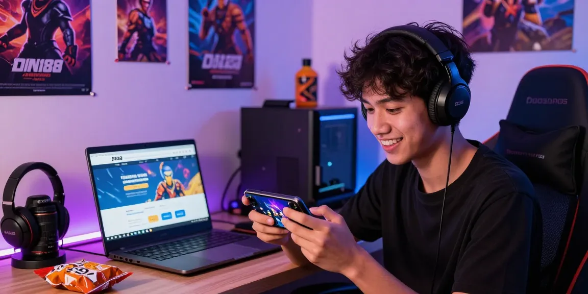 Gamer na gumagamit ng bd188 para mag-download ng mga laro sa smartphone.