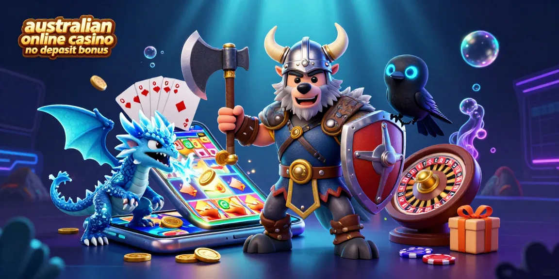 Experience thrilling gameplay with the australian online casino no deposit bonus, featuring a dynamic 3D Viking scene.