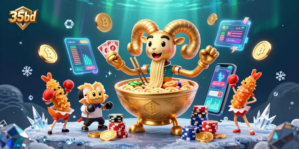 Engage in thrilling gameplay at 35bd with a vibrant 3D casino scene featuring crypto elements.