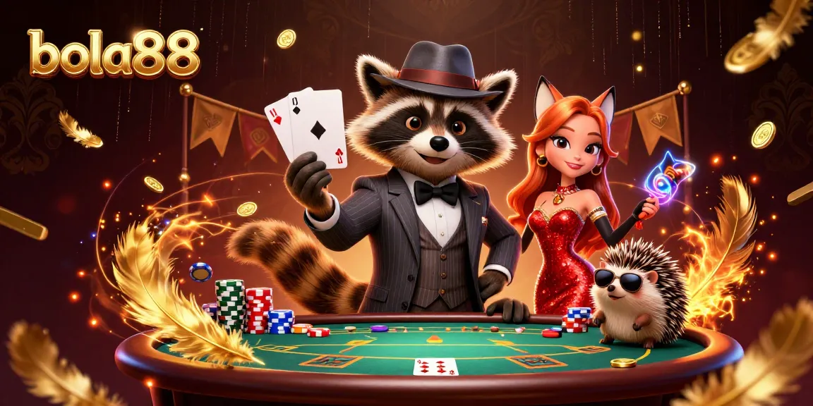 Bettors enjoying an exciting poker game at bola88, highlighted by vibrant chips and cards.