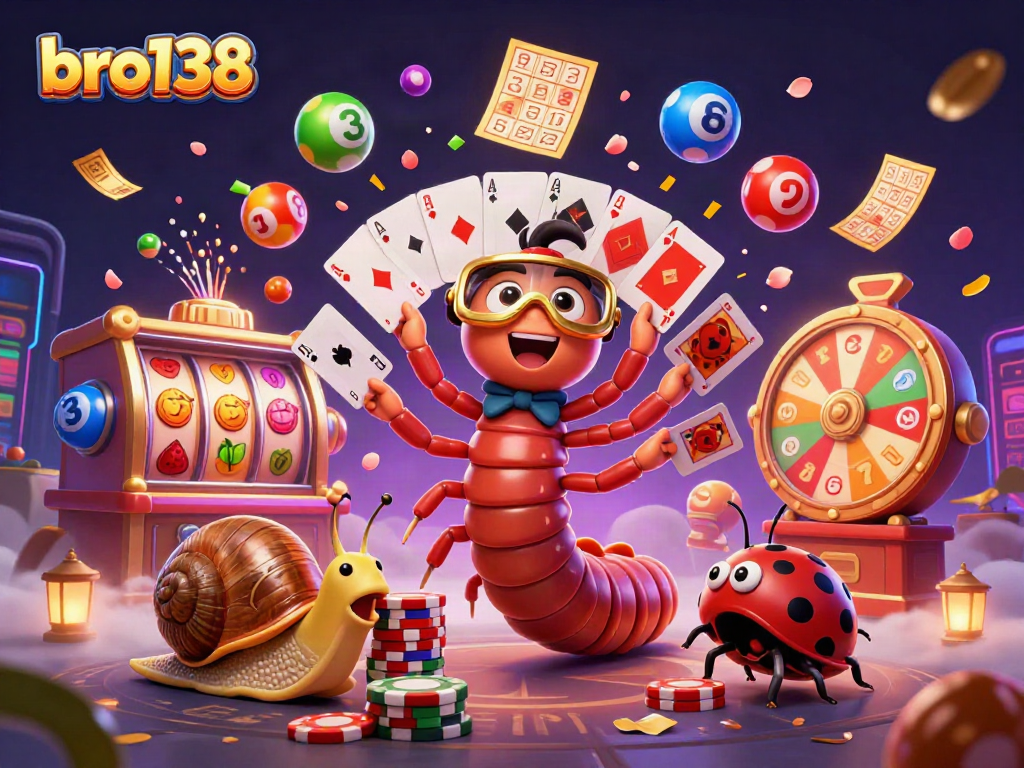 Experience thrilling wins with bro138's vibrant casino scene featuring dynamic games and lively characters.