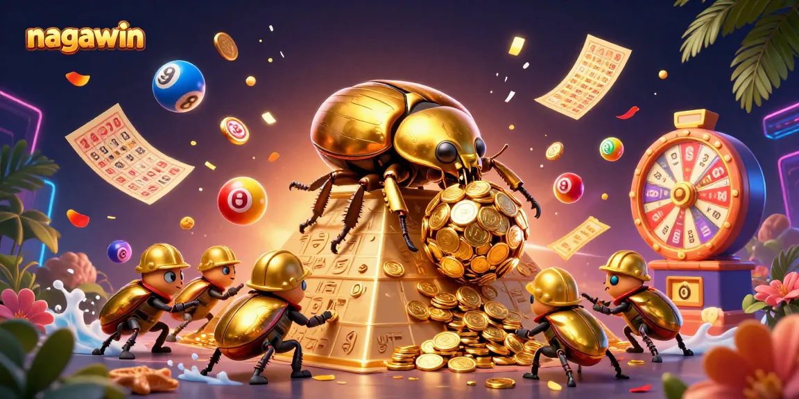 Experience thrilling wins with nagawin in a vibrant casino-themed 3D illustration.