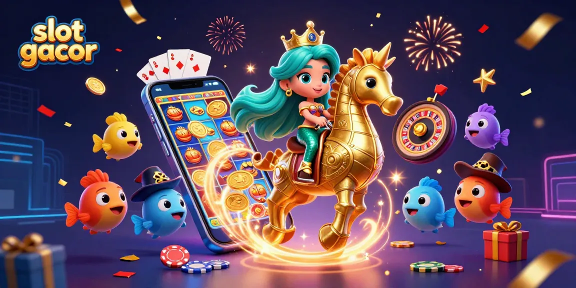 Experience immersive slot gacor action with engaging characters in a vibrant casino scene.
