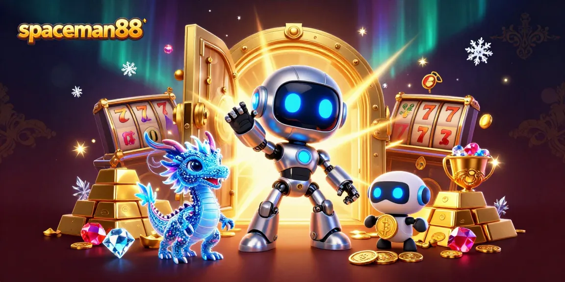 Spin to win with spaceman88 in a luminescent slot adventure, featuring vibrant characters and treasures.
