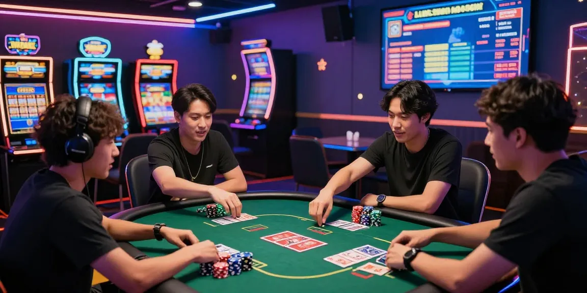 Exciting gaming environment showcasing ngamenjitu players engaging at a virtual poker table with vibrant digital casino backdrop.