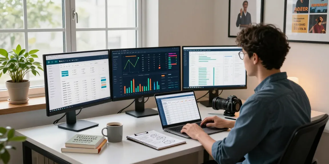 Digital strategist analyzing best pbn links in a modern workspace with SEO tools and analytics.
