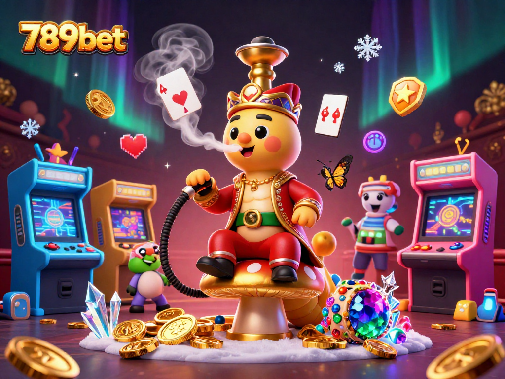 Enjoy 789bet's colorful casino experience with a vibrant 3D digital illustration featuring games and characters.