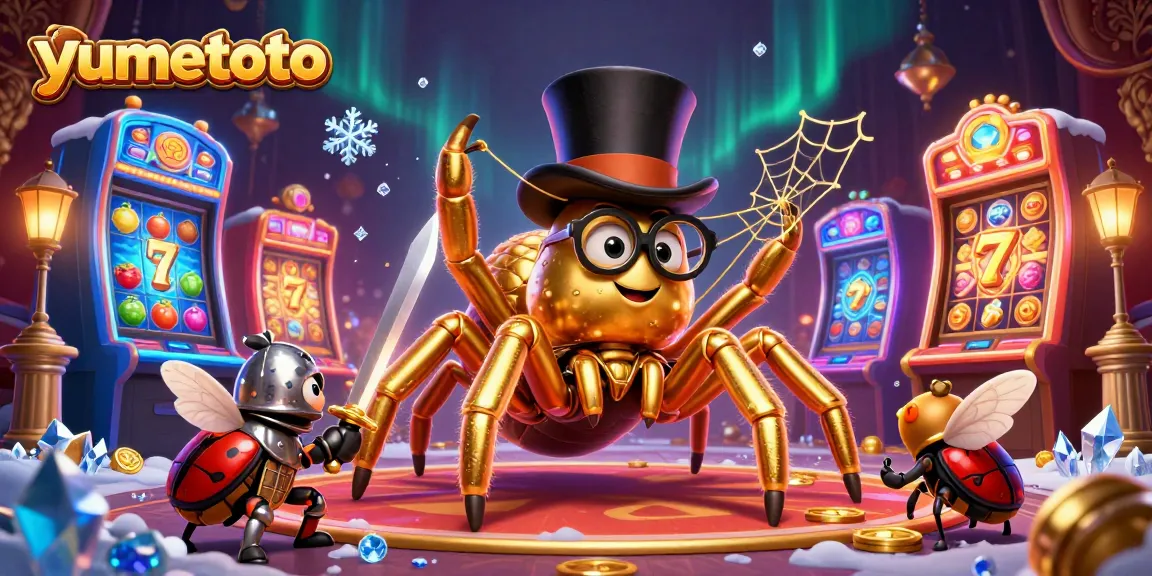 Engage in winning strategies with yumetoto showcasing a vibrant casino scene filled with slot machines and unique characters.