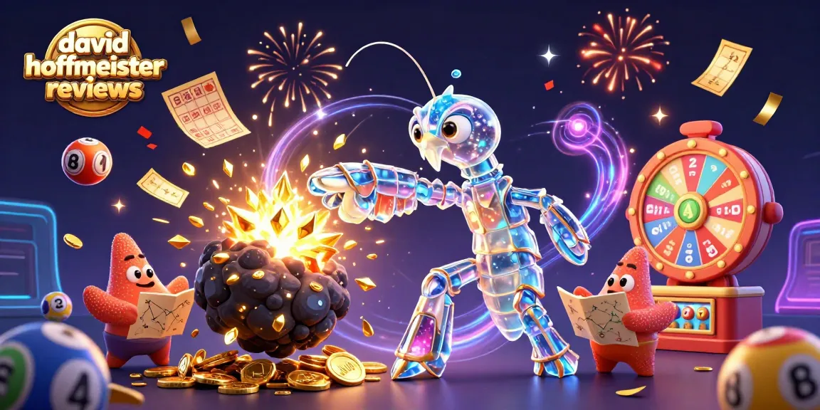 Engage with exciting david hoffmeister reviews amidst vibrant lottery and casino-themed elements.