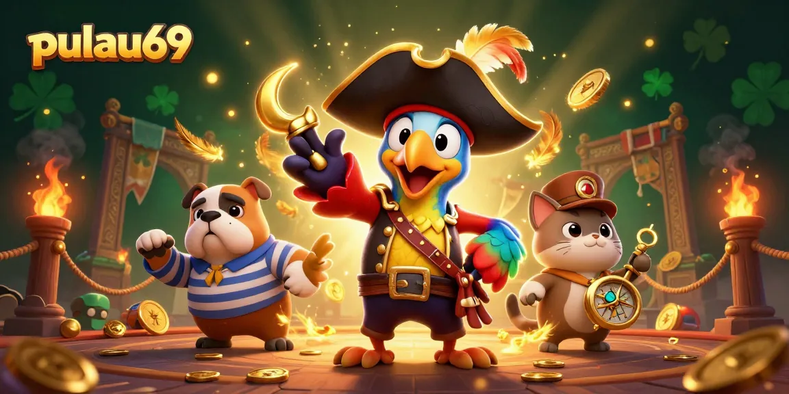 Engage with pulau69: immerse in vibrant casino dynamics featuring a pirate captain scene.