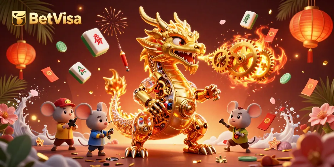 Experience thrilling gaming action at BetVisa with immersive casino elements and a magical dragon!