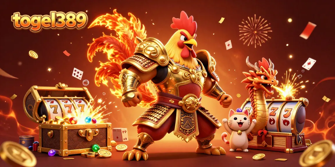 Experience thrilling wins with togel389 in this epic gaming scene featuring dynamic characters and effects.