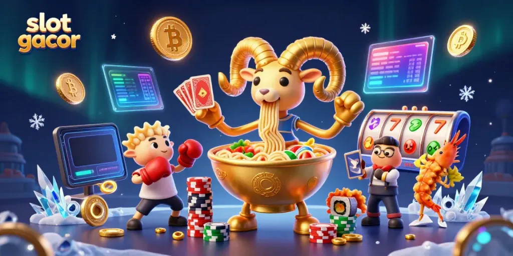 Engage with the vibrant slot gacor scene showcasing a lively 3D casino-themed world filled with dynamic characters.