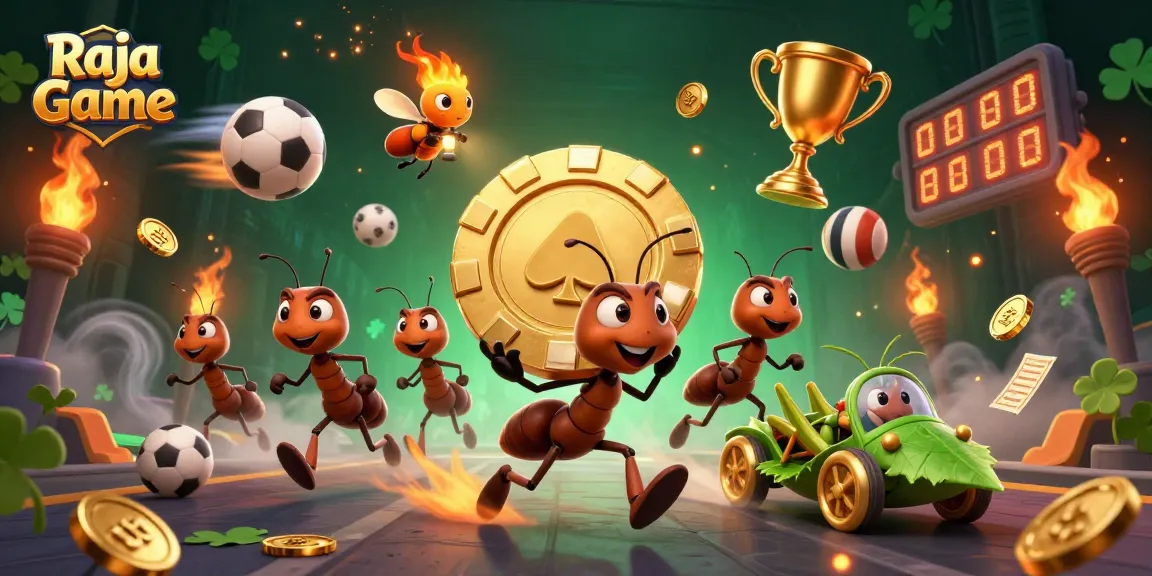 Play thrilling games on Raja Game with a vibrant scene featuring animated characters in action.