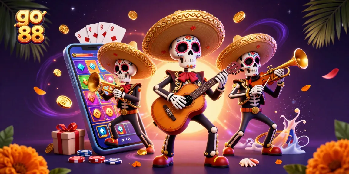 Experience exciting wins with the go 88 slots, showcased in a vibrant mariachi scene.