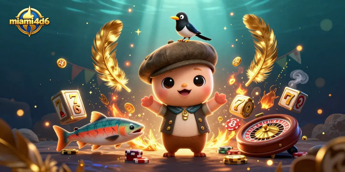 Spin the reels with miami4d6 as Nessie and friends celebrate with vibrant casino elements.