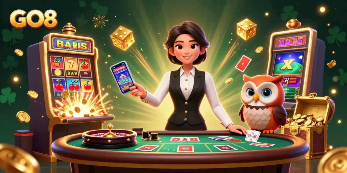 Engage with GO8's exciting live casino atmosphere featuring a dealer and stunning jackpot visuals.