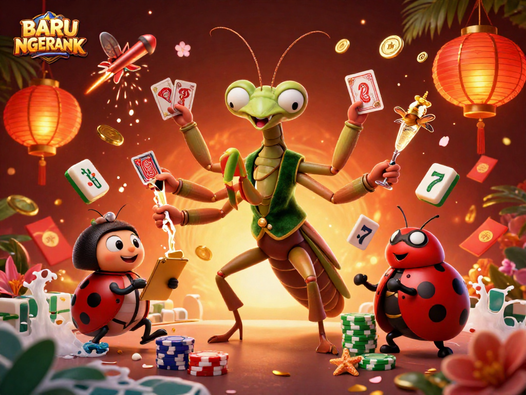 Engage with BARU NGERANK in a vibrant casino scene showcasing dynamic gameplay with slot elements.