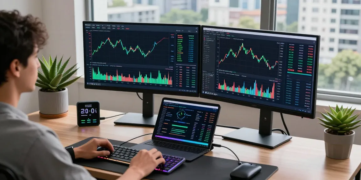 Funexchange platform in a modern DeFi trading setup with live cryptocurrency charts and smart contract interfaces.