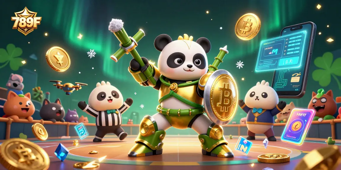 Experience the thrill of 789F with a vibrant 3D casino scene full of colorful elements and characters.
