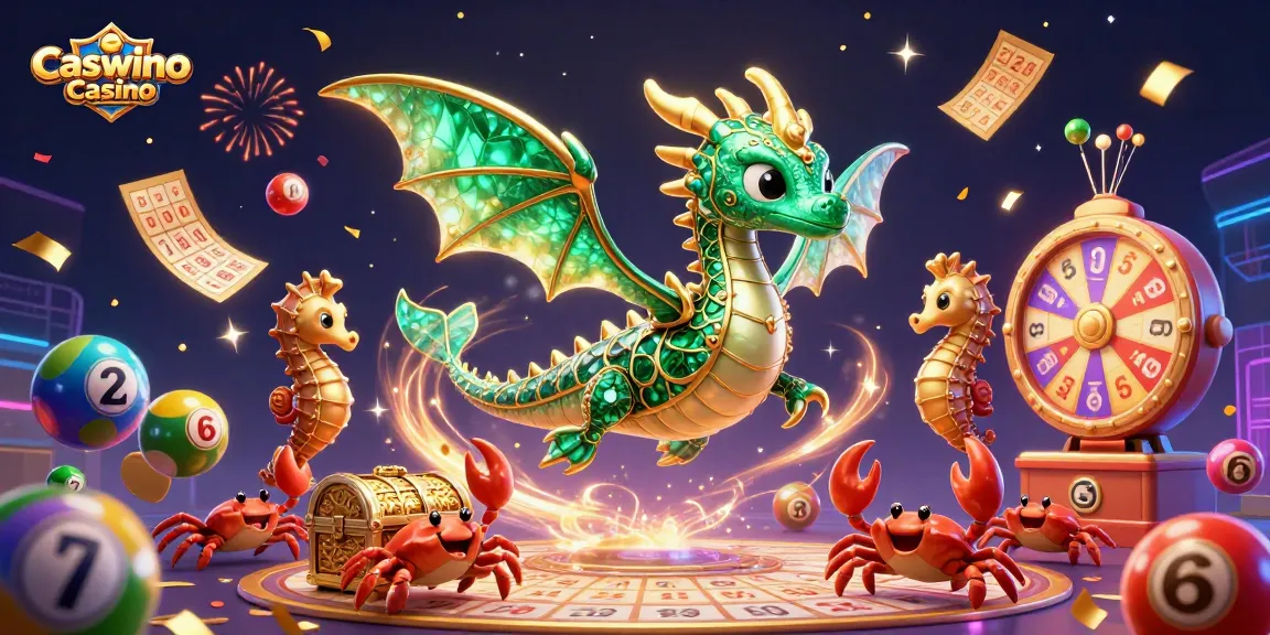 Caswino Casino offers exciting gameplay with vibrant lottery elements in a captivating 3D illustration.