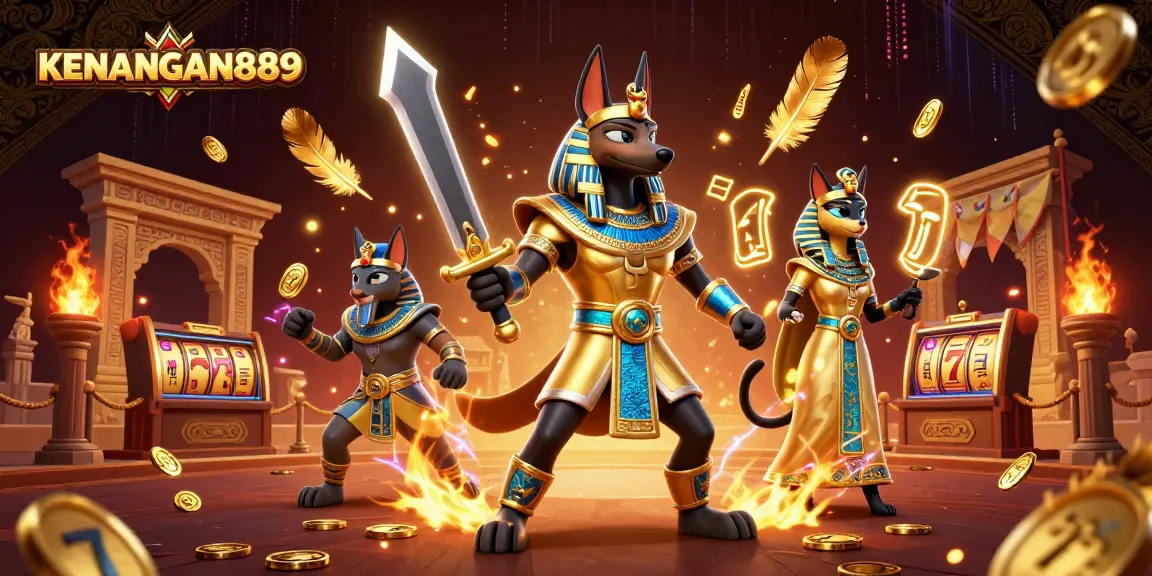 Engage in thrilling gameplay with KENANGAN889, featuring vibrant slots and iconic Egyptian characters.