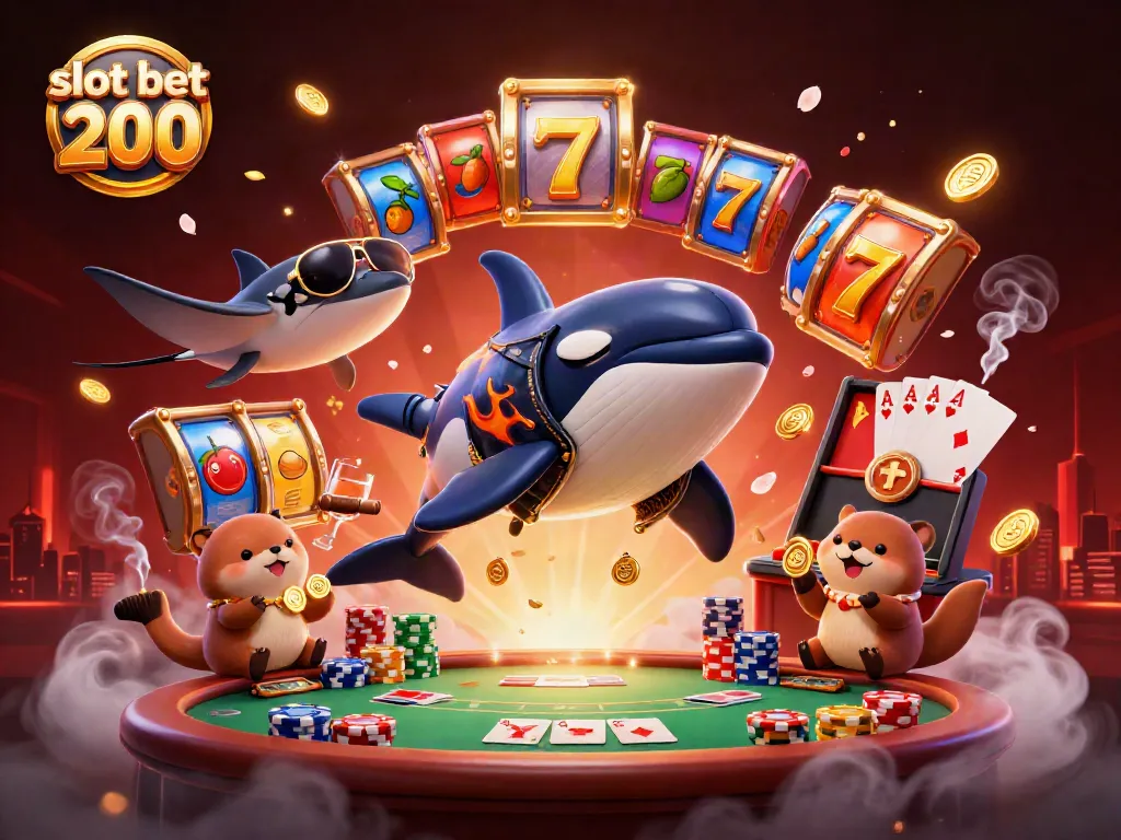 Experience thrilling action in the slot bet 200 scene filled with animated characters and vibrant casino elements.