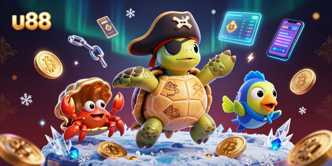 u88 pirate-themed digital illustration showcasing casino elements and exciting treasure