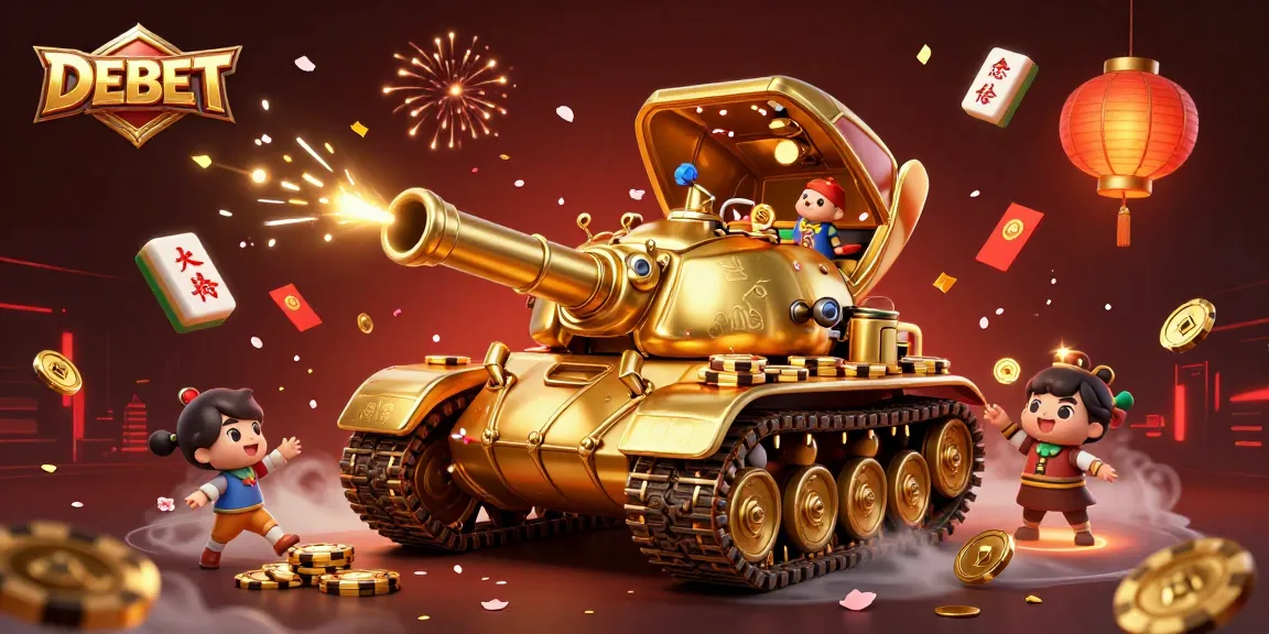 Experience the excitement of DEBET with a dynamic 3D casino scene full of treasures and game elements.