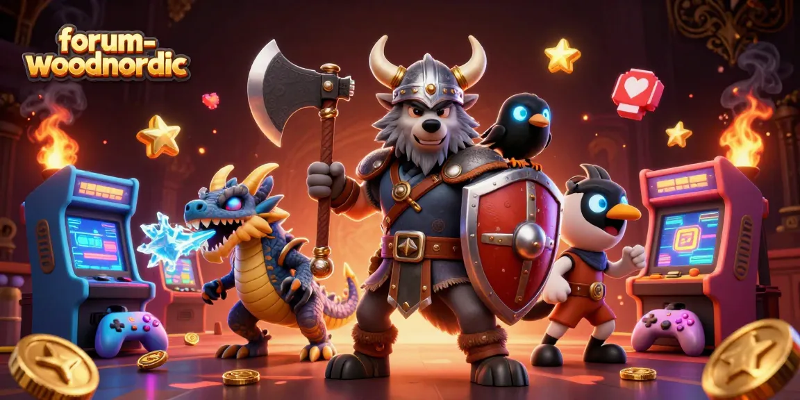 Mainkan permainan kasino dengan forum-woodnordic, ilustrasi 3D menarik yang menggambarkan keseruan slot dan karakter unik.