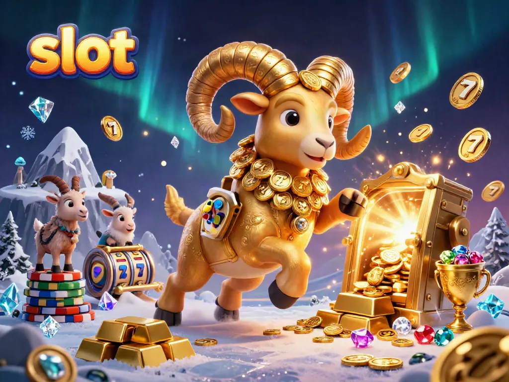 Slot yang menggemparkan dengan domba emas dan mesin slot, menciptakan pengalaman menang yang megah.