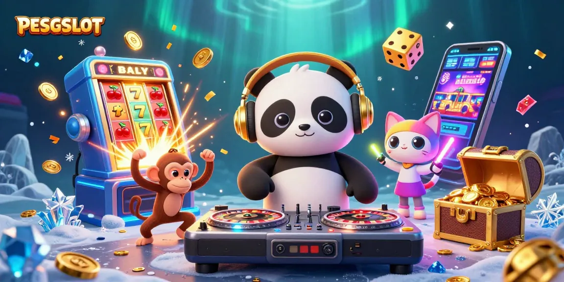 Menggali keseruan PESGSLOT dengan DJ panda dan simbol jackpot di kasino digital.