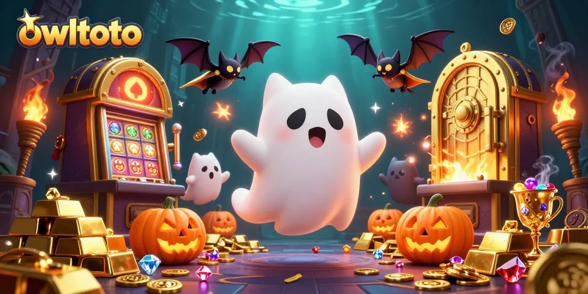 Join the fun with owltoto in a vibrant casino scene showcasing magical characters and riches.