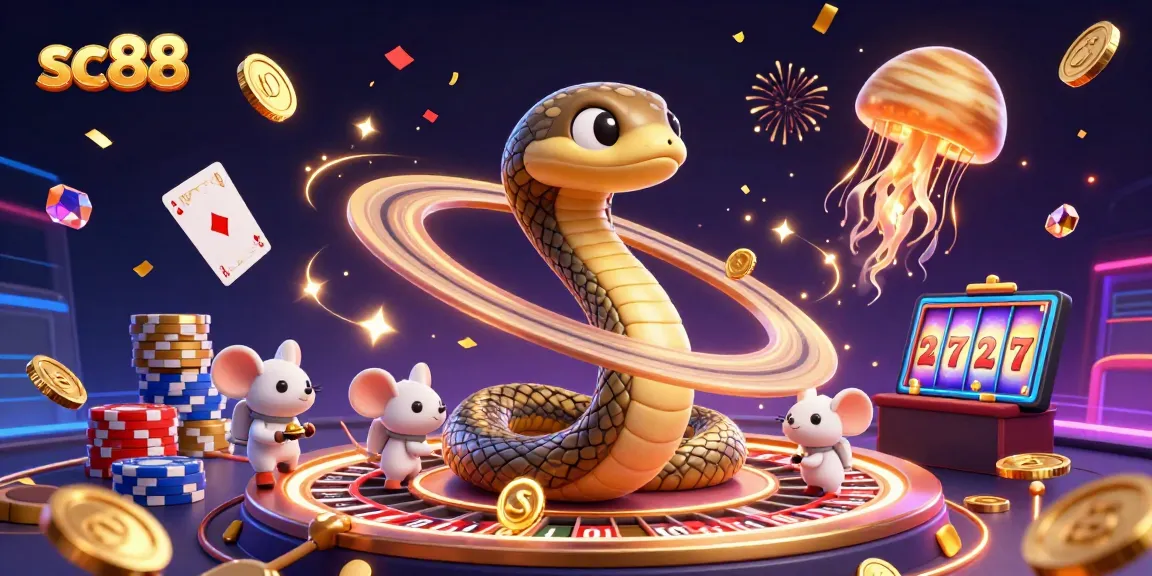 Experience sc88 thrills with astronauts betting on a cosmic roulette wheel in a festive casino scene.