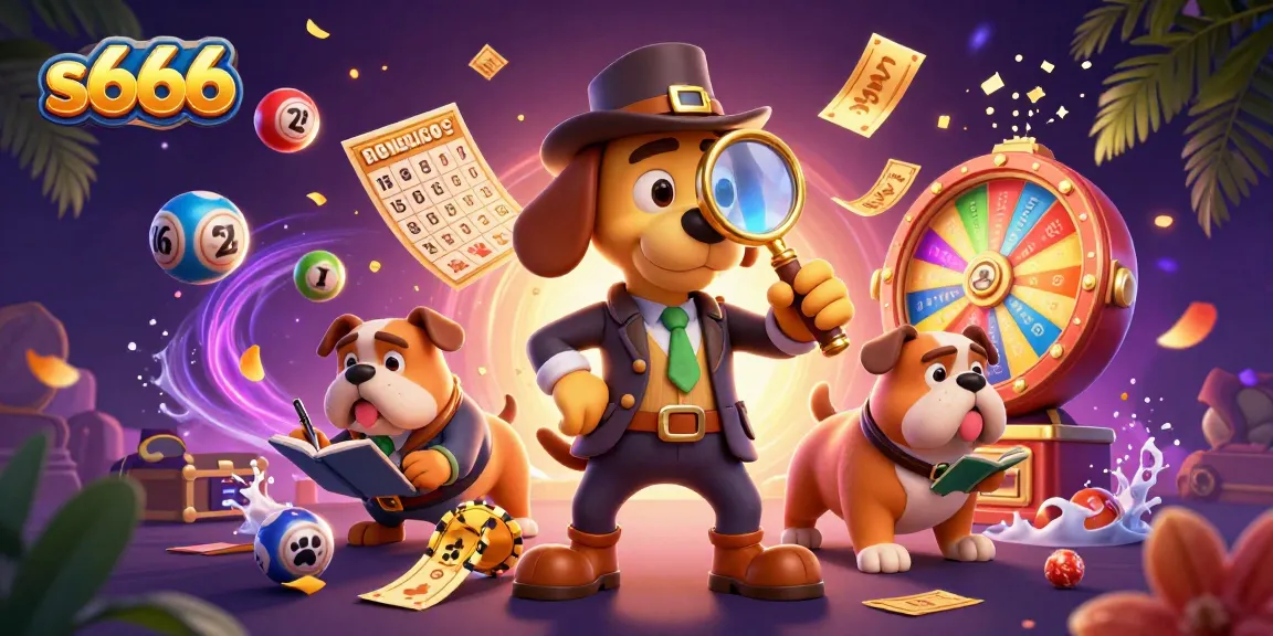 Experience dynamic gaming action with s666's vibrant lottery, poker, and winning moments illustration.