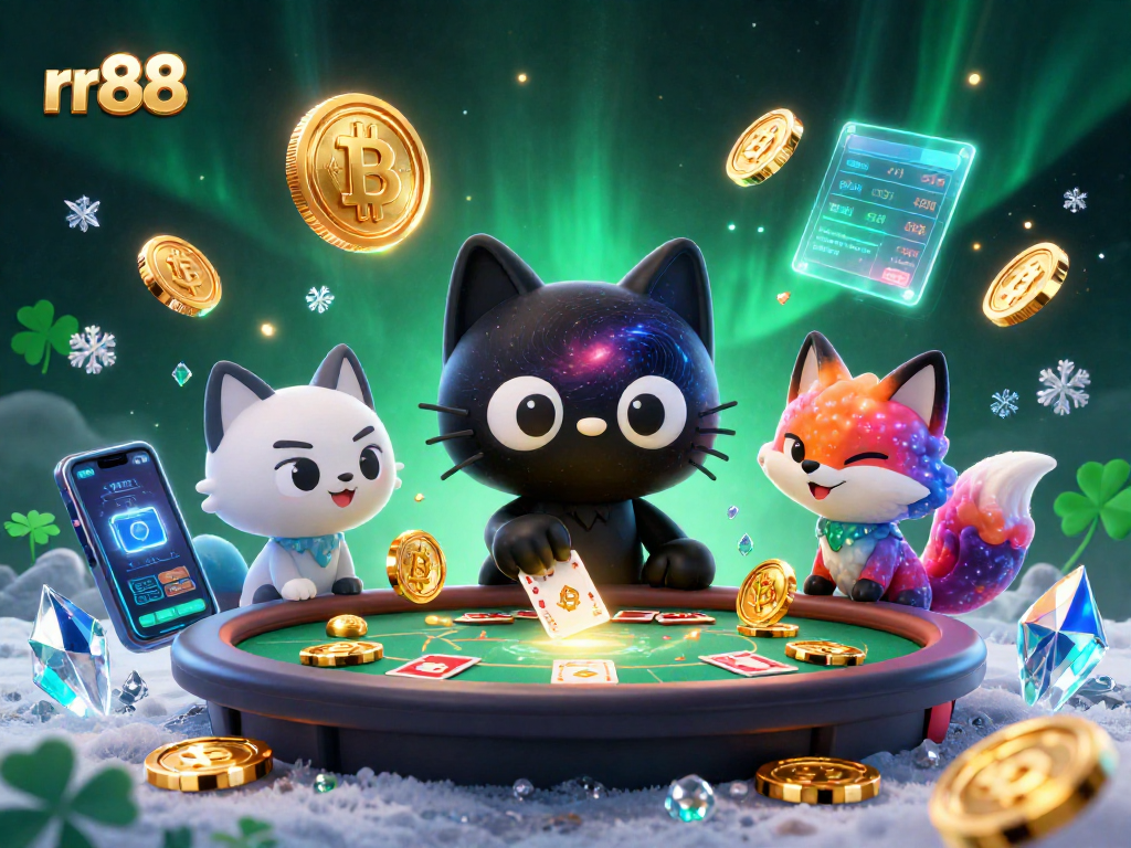 Experience the cosmic allure of rr88 with a black hole cat captivating golden casino chips.