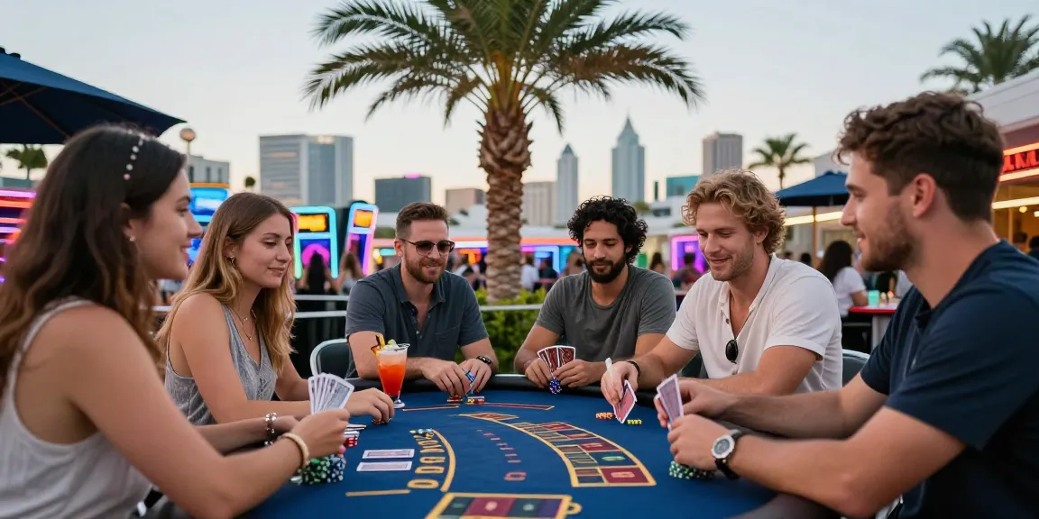Experience the excitement of credit card casinos at dea.org.uk, featuring lively outdoor games and friends enjoying their time.