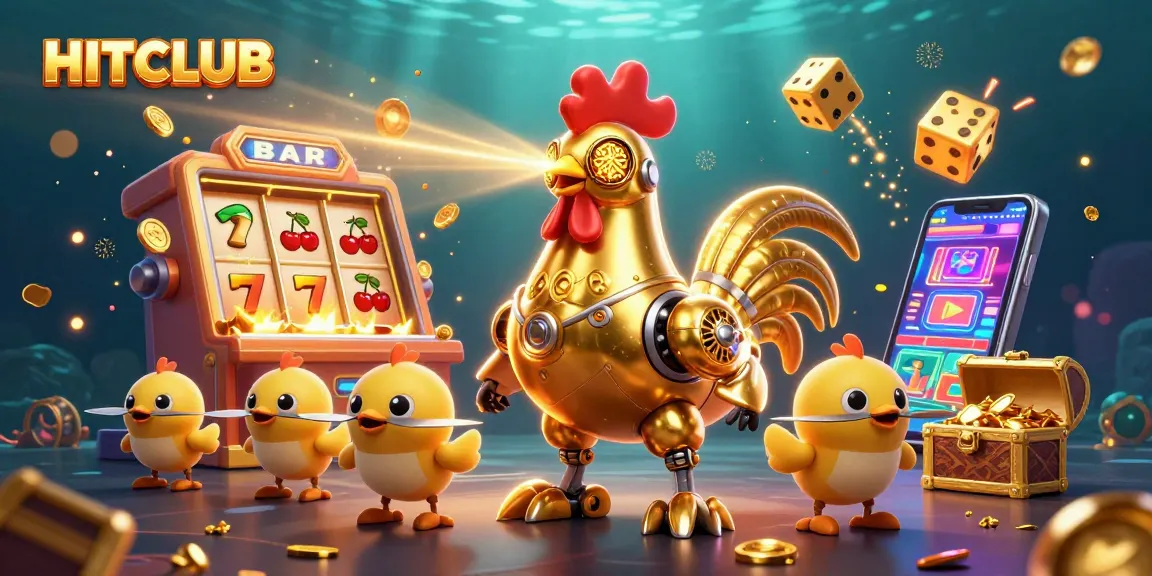 Experience winning thrills at HITCLUB with this vibrant 3D casino scene filled with excitement and action.