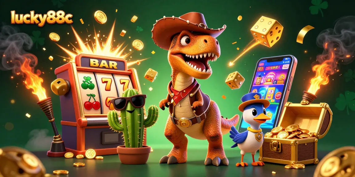 Spin the reels with lucky88c in a vibrant casino world filled with gold coins and jackpot excitement.
