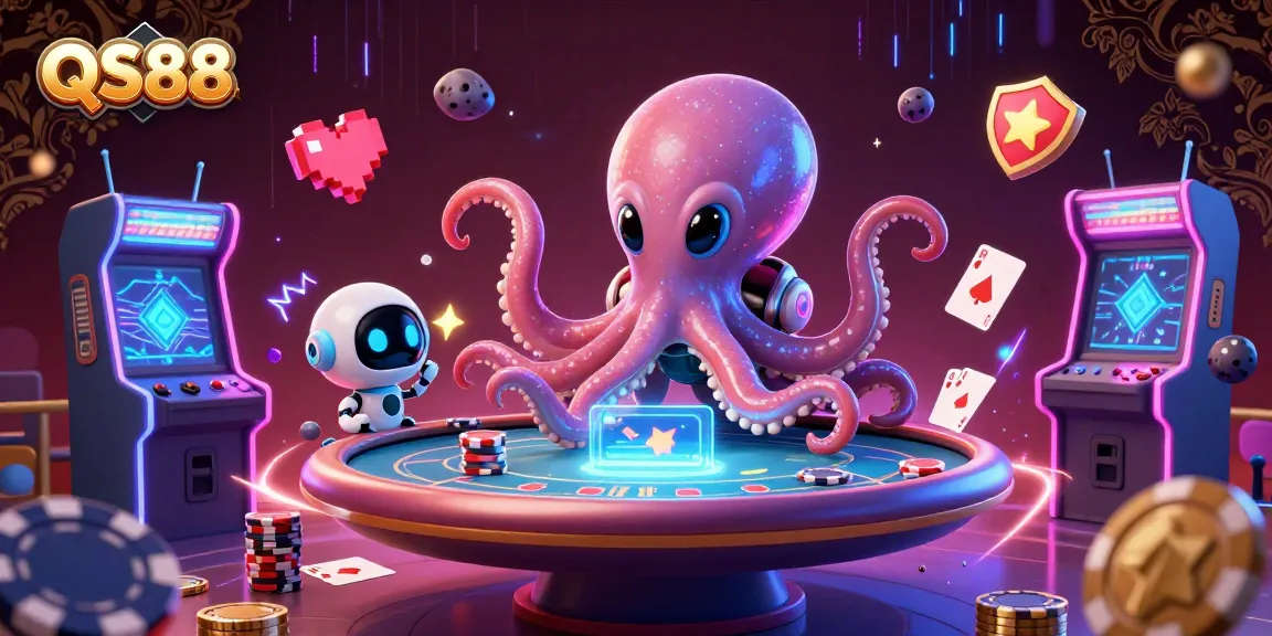 QS88 chơi poker với bạch tuộc ngoài hành tinh trong bối cảnh năng lượng sống động